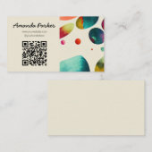Farbige Blasen QR-Code-Visitenkarte Visitenkarte (Vorne/Hinten)