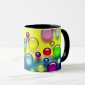 Farbige Blasen Tasse (VorderseiteRechts)