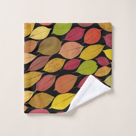 Farbige Blätter aus Herbstblättern Akrylarbenwerk| Badhandtuch Set (Waschlappen)