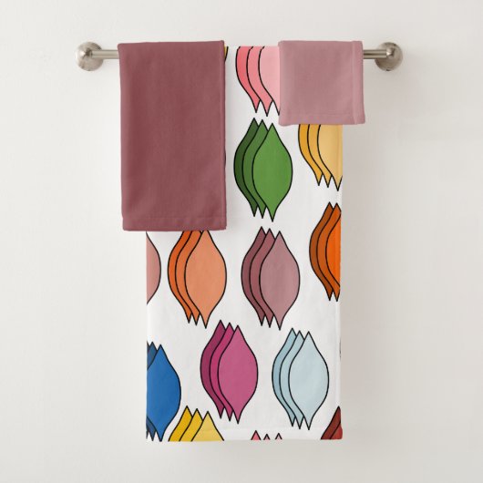 Farbige Blätter Badhandtuch Set (Insitu)