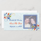 Farbige Blätter blass Save the Date (Vorne/Hinten)