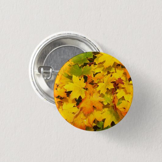 Farbige Blätter des Herbstes Button (Vorne & Hinten)