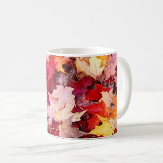 Farbige Blätter des Herbstes Kaffeetasse (VorderseiteRechts)