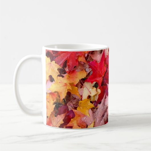Farbige Blätter des Herbstes Kaffeetasse (Links)