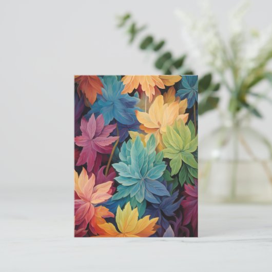 Farbige Blätter des Herbstes Postkarte (Stehend Vorderseite)