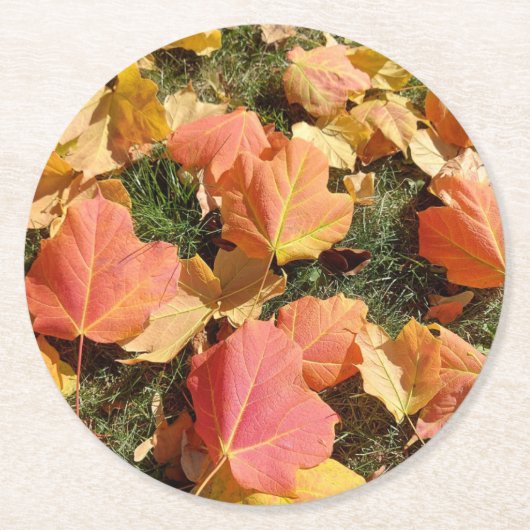 Farbige Blätter des Herbstes Runder Pappuntersetzer (Vorderseite)