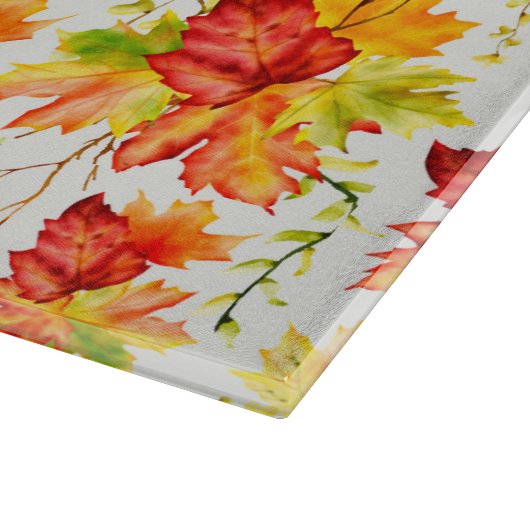Farbige Blätter des Herbstes Schneidebrett (Ecke)