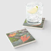 Farbige Blätter des Herbstes Steinuntersetzer (Seitenansicht)