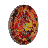Farbige Blätter im Herbst, goldfarbenes orangefarb Dartscheibe (Vorderseite Links)