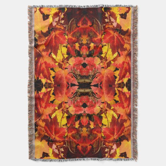 Farbige Blätter im Herbst, goldfarbenes orangefarb Decke (Vorderseite Vertikal)