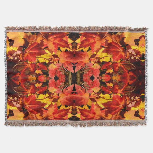 Farbige Blätter im Herbst, goldfarbenes orangefarb Decke (Vorderseite)