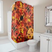 Farbige Blätter im Herbst, goldfarbenes orangefarb Duschvorhang (Beispiel)