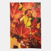 Farbige Blätter im Herbst, goldfarbenes orangefarb Handtuch (Vertikal)