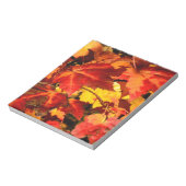 Farbige Blätter im Herbst, goldfarbenes orangefarb Notizblock (Rotiert)