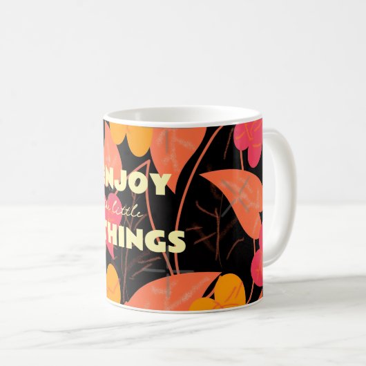 Farbige Blätter Kaffeetasse (VorderseiteRechts)