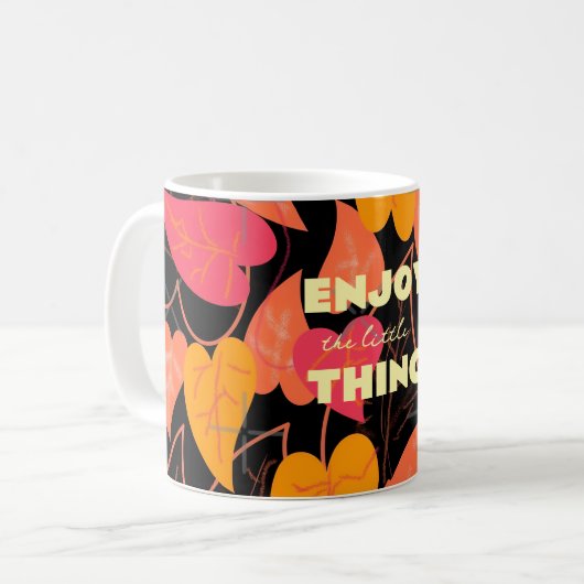 Farbige Blätter Kaffeetasse (Vorderseite Links)