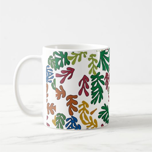 Farbige Blätter, MAtisse Style Kaffeetasse (Links)