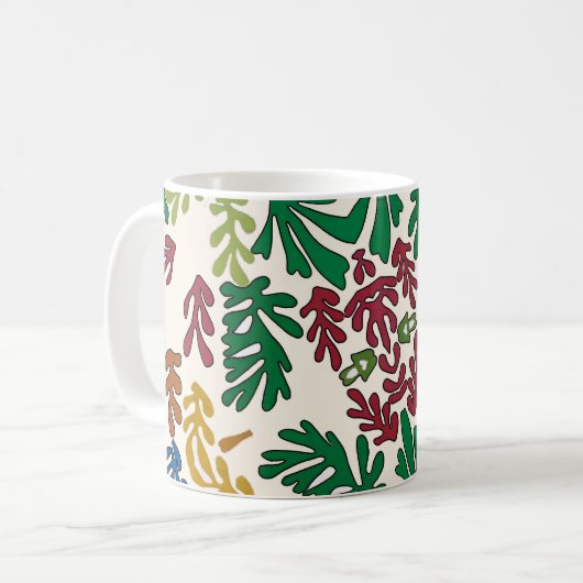Farbige Blätter, MAtisse Style Kaffeetasse (Vorderseite Links)