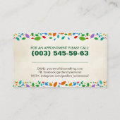 Farbige Blätter mit geometrischem Quadrat Visitenkarte (Rückseite)