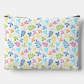 Farbige Blätter Muster in Weiß Zubehörtasche (Vorderseite)