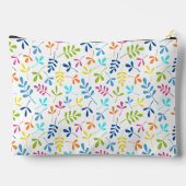 Farbige Blätter Muster in Weiß Zubehörtasche (Rückseite)