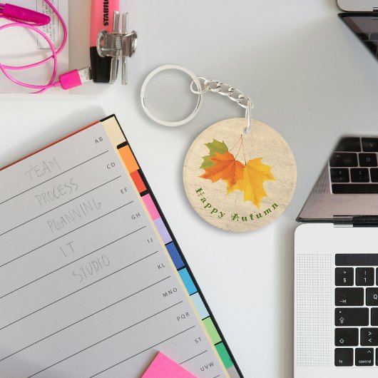 Farbige Blätter Schlüsselanhänger Herbst