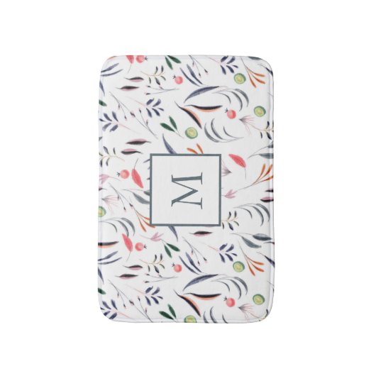 Farbige Blätter und Federn Badematte (Vorderseite Vertikal)