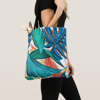 Farbige Blätter und Palm-Blätter Tasche