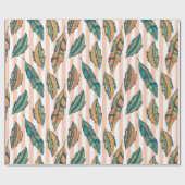 Farbige Blätter und Streifen einzigartig Geschenkpapier (Flach)