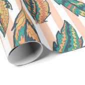 Farbige Blätter und Streifen einzigartig Geschenkpapier (Rolleneckpunkt)