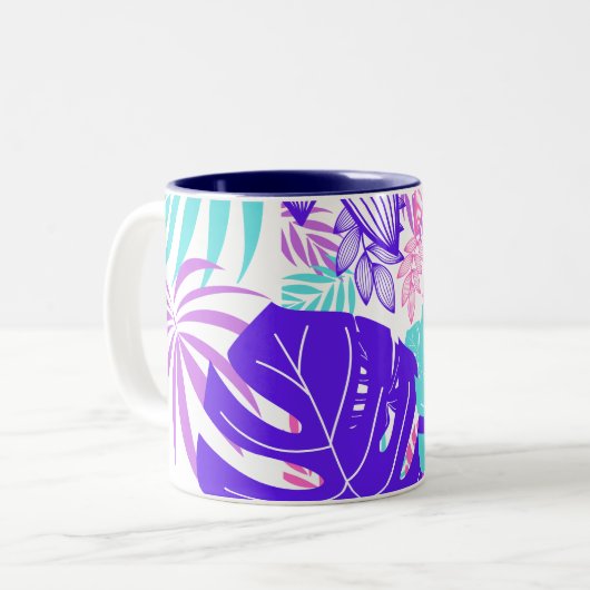 Farbige Blätter Zweifarbige Tasse (Vorderseite Links)
