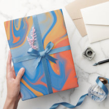 FARBIGE BLAU ORANGE WIRBEL PATTERT