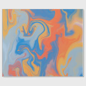 FARBIGE BLAU ORANGE WIRBEL PATTERT GESCHENKPAPIER (Flach)