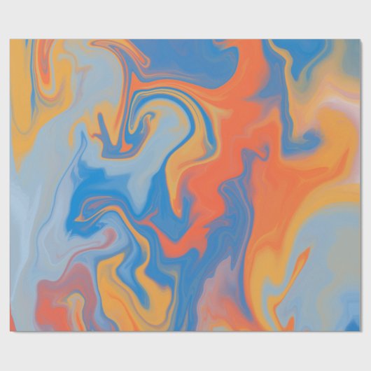 FARBIGE BLAU ORANGE WIRBEL PATTERT GESCHENKPAPIER (Flach)