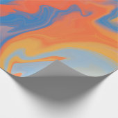 FARBIGE BLAU ORANGE WIRBEL PATTERT GESCHENKPAPIER (Ecke)