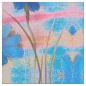 Farbige Blau- und Rosa Blumendrucke Stoff (Nahaufnahme)