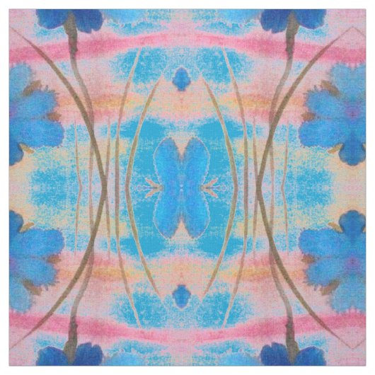 Farbige Blau- und Rosa Blumendrucke Stoff (Muster)