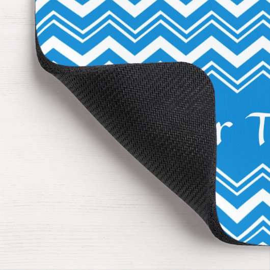 Farbige Blau- und weiße Zigzags Mousepad (Ecke)