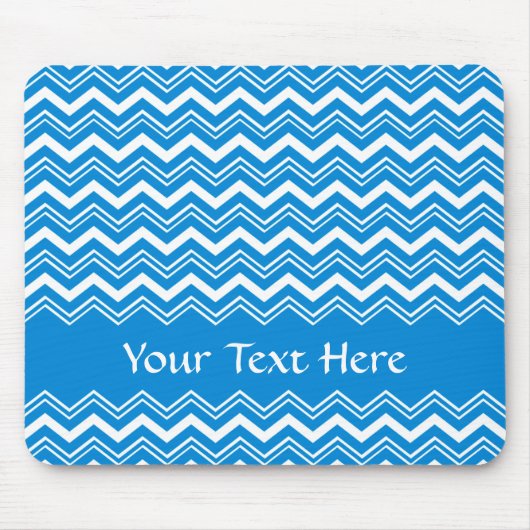 Farbige Blau- und weiße Zigzags Mousepad (Vorne)