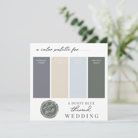 Farbige blaue Farbpalette Einladung (Stehend Vorderseite)