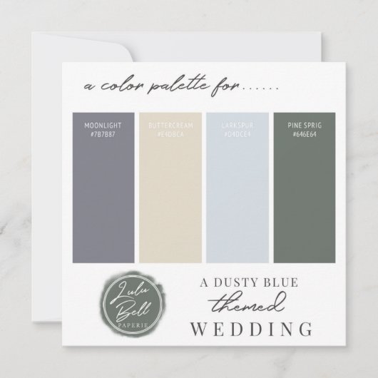 Farbige blaue Farbpalette Einladung (Vorderseite)