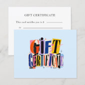 Farbige blaue Geschäftsgeschenk-Zertifikat (Vorne/Hinten)