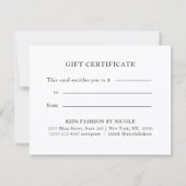 Farbige blaue Geschäftsgeschenk-Zertifikat (Rückseite)