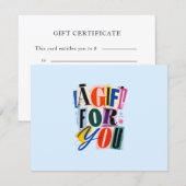Farbige blaue Geschäftsgeschenk-Zertifikat (Vorne/Hinten)