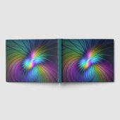 Farbige Blaue Moderne Abstrakte Fractal-Kunst Gästebuch (Voll)