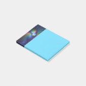 Farbige Blaue Moderne Abstrakte Fractal-Kunst Post-it Klebezettel (angewinkelt)