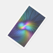 Farbige Blaue Moderne Abstrakte Fractal-Kunst Serviette (Ecke)