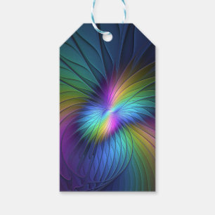 Farbige Blaue Moderne Abstrakte Fraktal-Kunst Geschenkanhänger