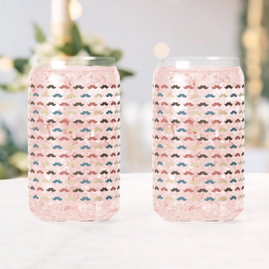Farbige Blaue Orange Braune Hipster Schnurrbärte Dosenglas (Insitu (Hochzeit))