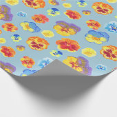 Farbige Blaue Stiefmütterchen-Geschenkverpackungsp Geschenkpapier (Ecke)